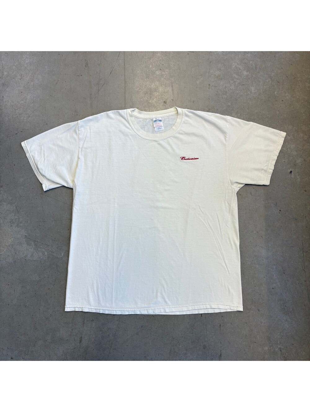 Vintage 2000s Budweiser Mini Logo Embroidered T-Shirt Extra Large White